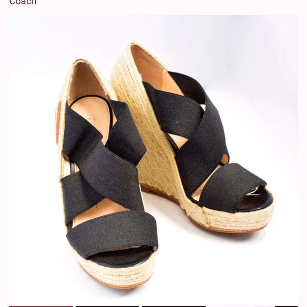 wedges espadrille black coach